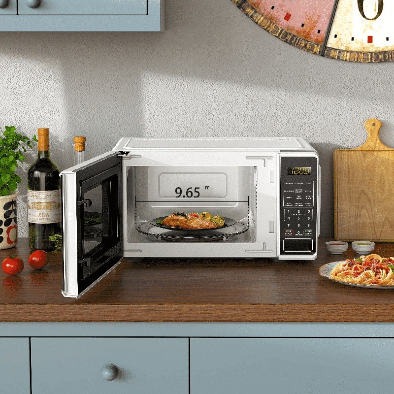 700W Compact Countertop Microwave Oven LED Display Timer Child Lock Quick Set US