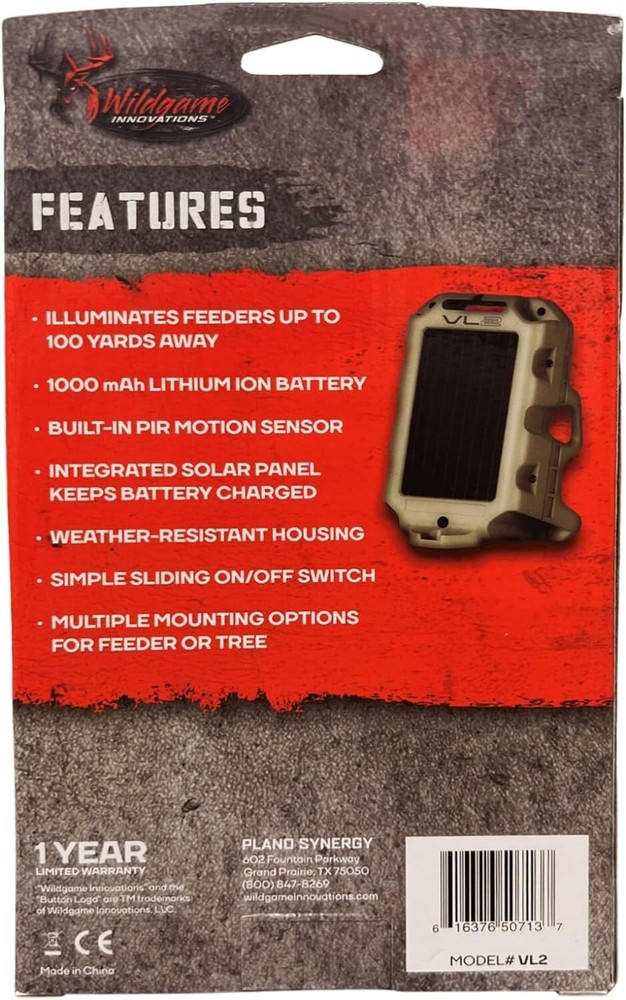 Night Hunting Green Light with Solar Panel - Motion Sensor Feeder Illuminator