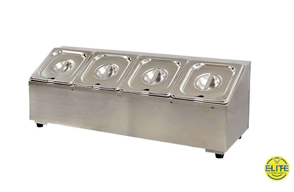 4 Containers Seasoning Box Condiment Station W/ Spoons