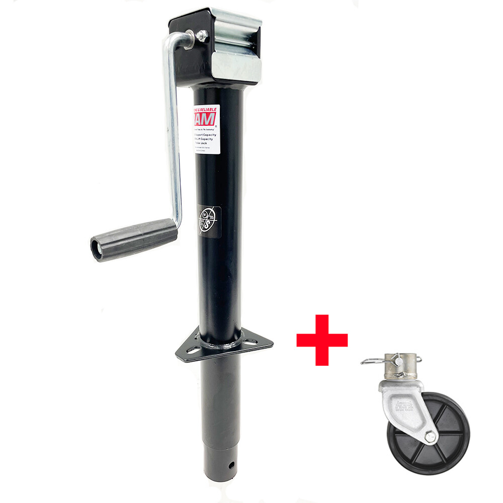 Southwest Wheel 5,000 lbs Side Wind RAM A-frame Trailer Jack w/Poly Caster Wheel