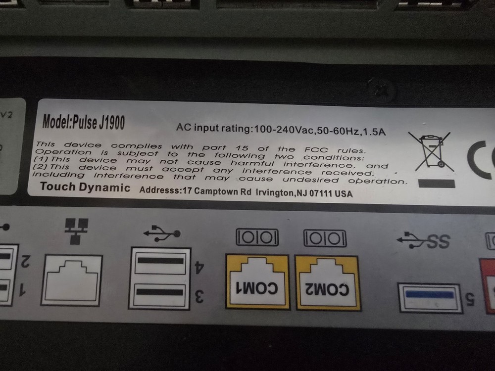 Touch Dynamic Pulse J1900 POS Windows 7 W/ Touchscreen And Card Reader