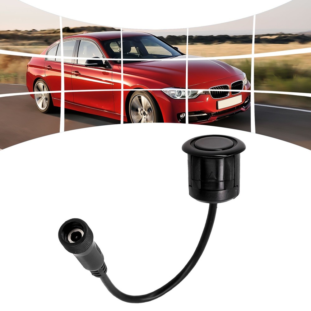 Black Car Reverse Parking Sensor 18 5mm Cable Waterproof and Efficient