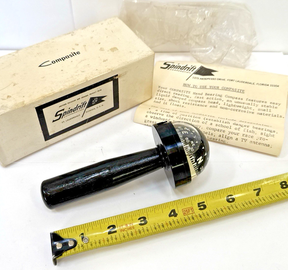 VINTAGE SPINDRIFT HANDHELD COMPASS  MARINE BOAT COMPASS COMPASITE