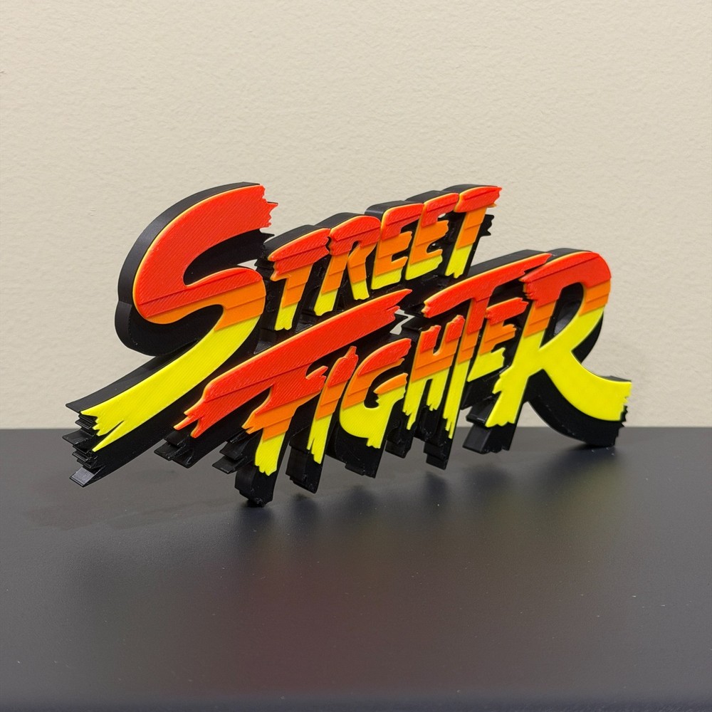 Street Fighter Decor Sign 3D Printed Display