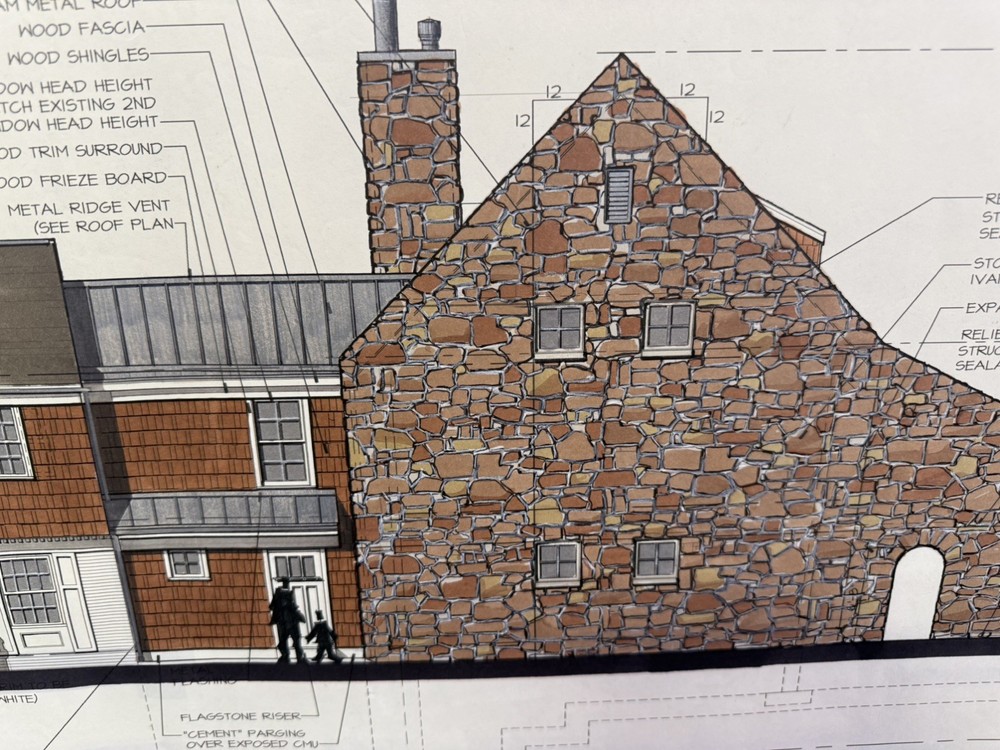 Architectural Renderings 4 Sheets Hand-Colored Elevations 30x42 Design Drawings