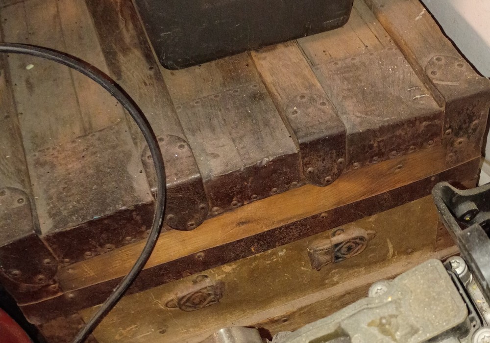 Vintage Antique Trunk Wooden Primitive