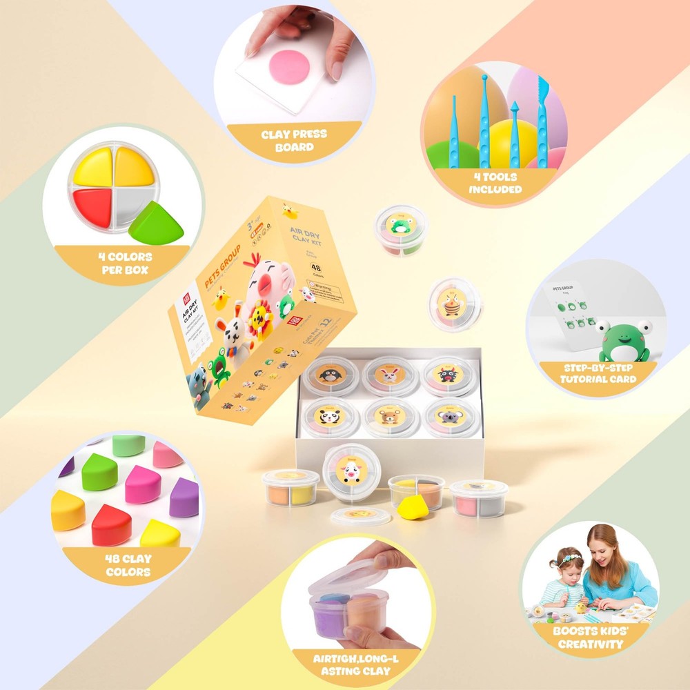 Air Dry Clay Kit - Modeling Clay for Kids mit Sculpting Tools und Tutorial, U...