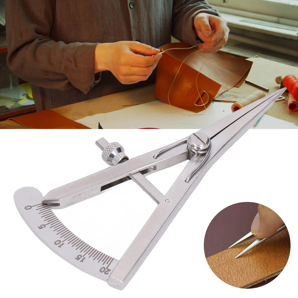 Marking Gauge Metal Compass Multipurpose High Accuracy Adjustable for Leather