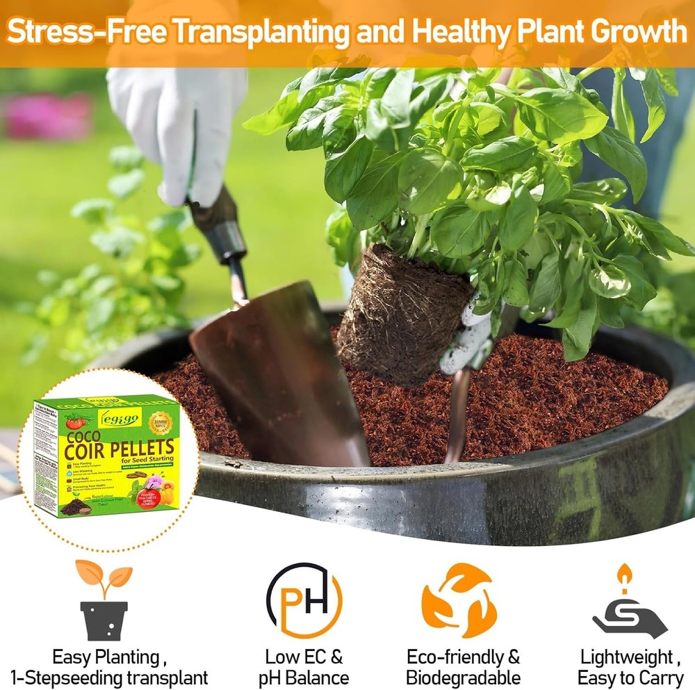 50Pcs Coco Coir Seed Starter Pellets 30mm Compressed Soil Plugs Organic Peat