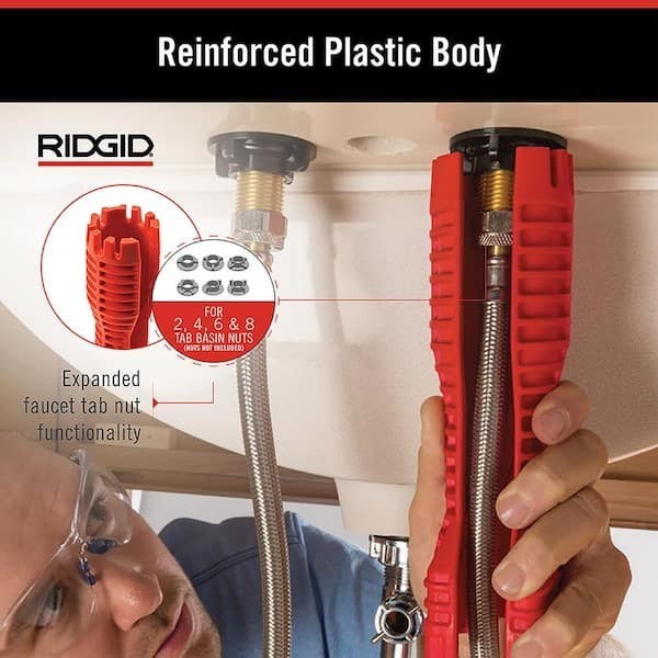 RIDGID EZ Change Plumbing Wrench Faucet Tool Multi Function Basin Tool