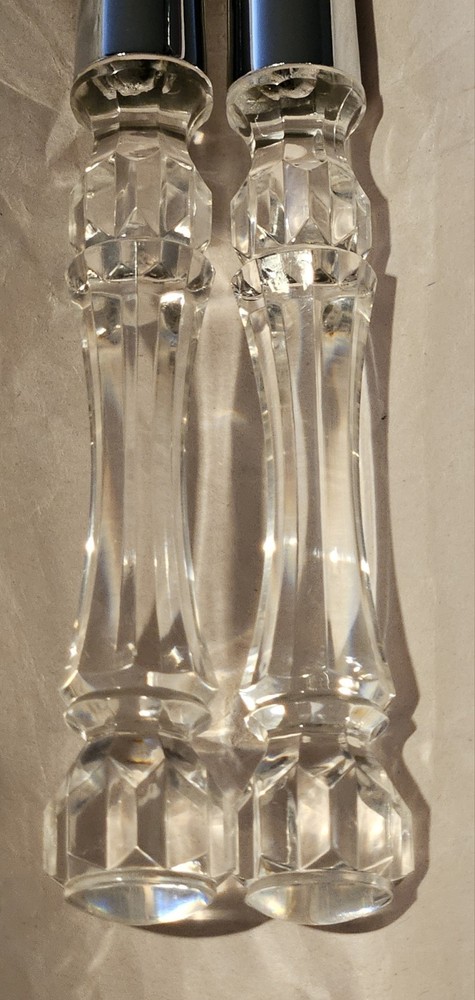 NEW Silver Plated Knife and Server Crystal Handles Cake Serving Set Wedding