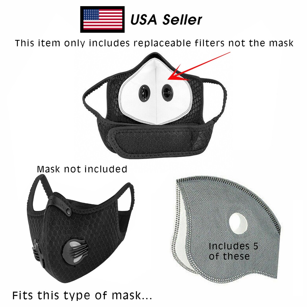 Active Carbon 6 Layer Protective Mask Filters 3 Pack of replaceable filters