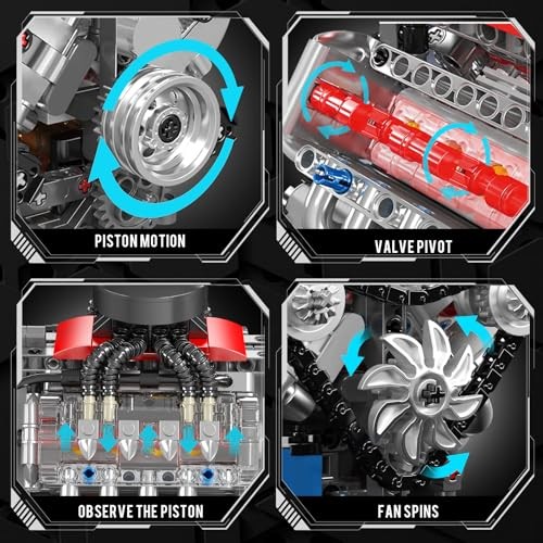 Model Kit That Works, 8 Cylinder Car Engine with Motor, 10171 V8 Engine