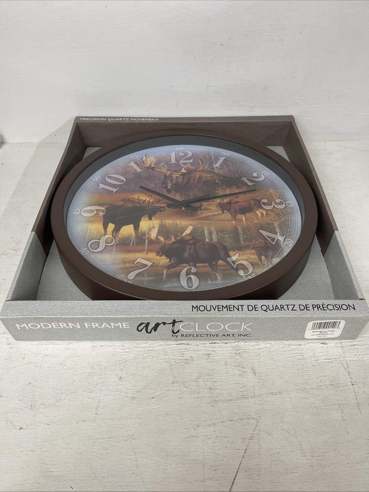 “ Moose Collage” Precision Quartz Movement Clock - New