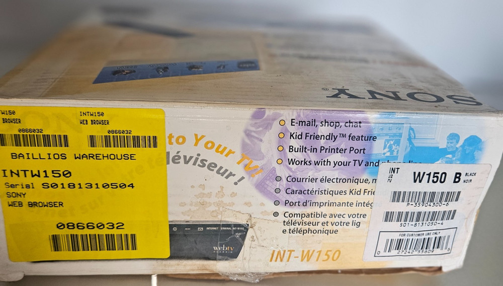 Sony Webtv Internet Terminal Int-W150 Open Box. Powers On. Otherwise Untested.