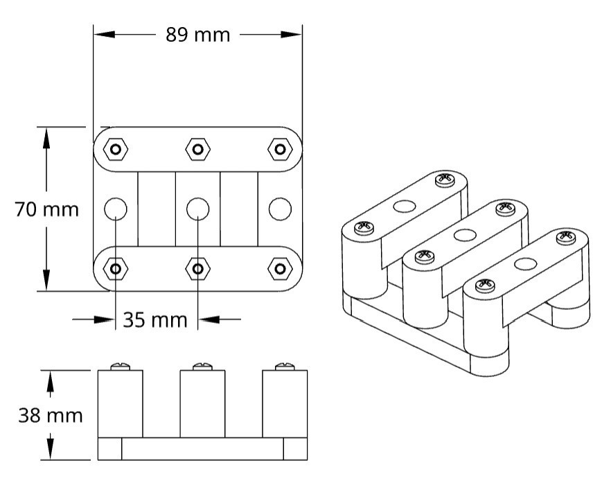 Tuning Machine Locator Plus M-Style Headstock Template