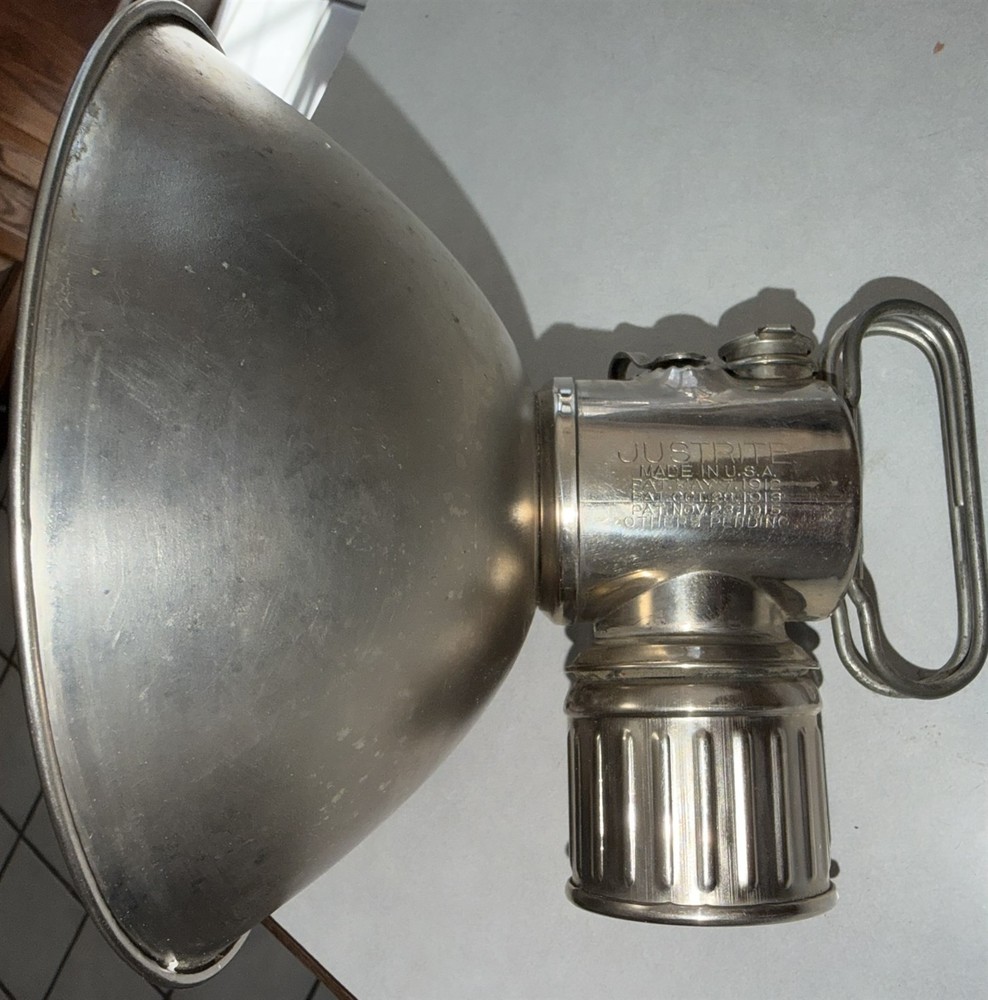 Antique Carbide Mining Light 7 1/4 " Reflector Barely Used Superb Condition