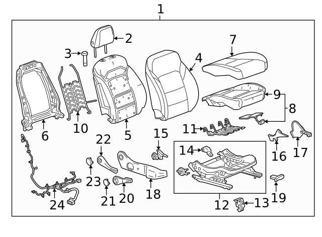 Genuine GM Jet Black Front Head Restraint 23484632
