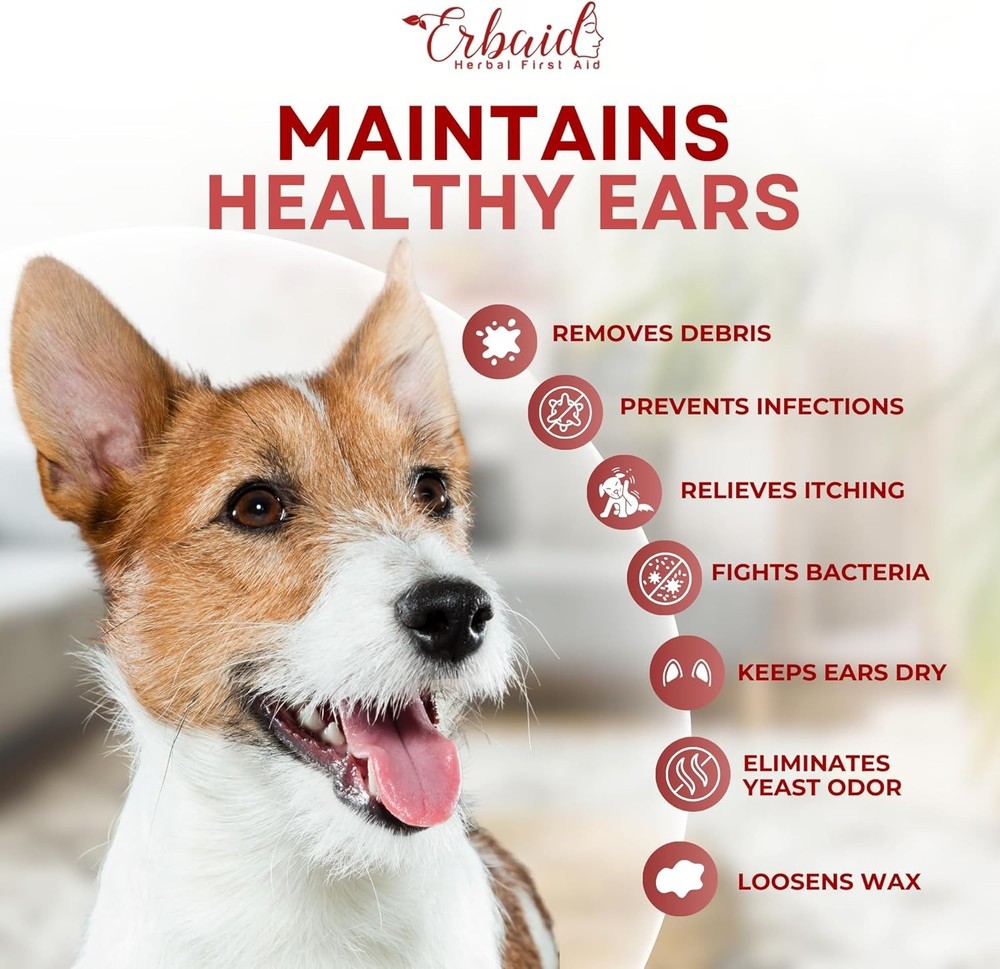 Clear Ear Cleaning Solution for Dogs - Relieves Itching & Odor Naturally