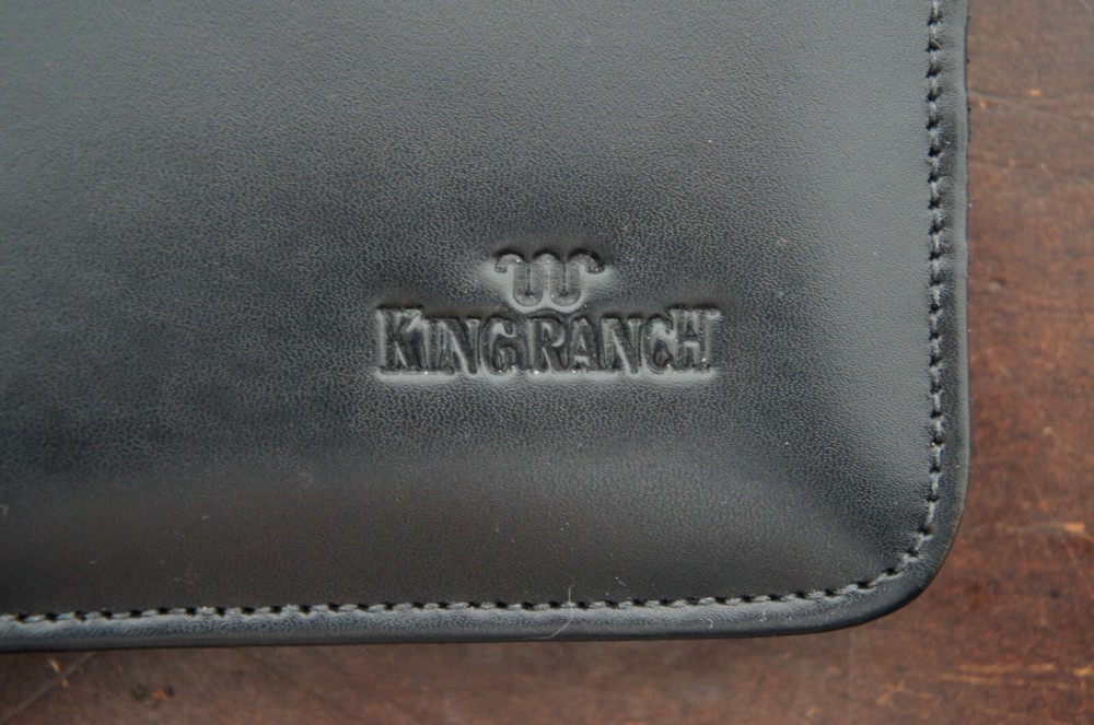 King Ranch Black Leather Portfolio Notepad Case Organizer Binder NIB