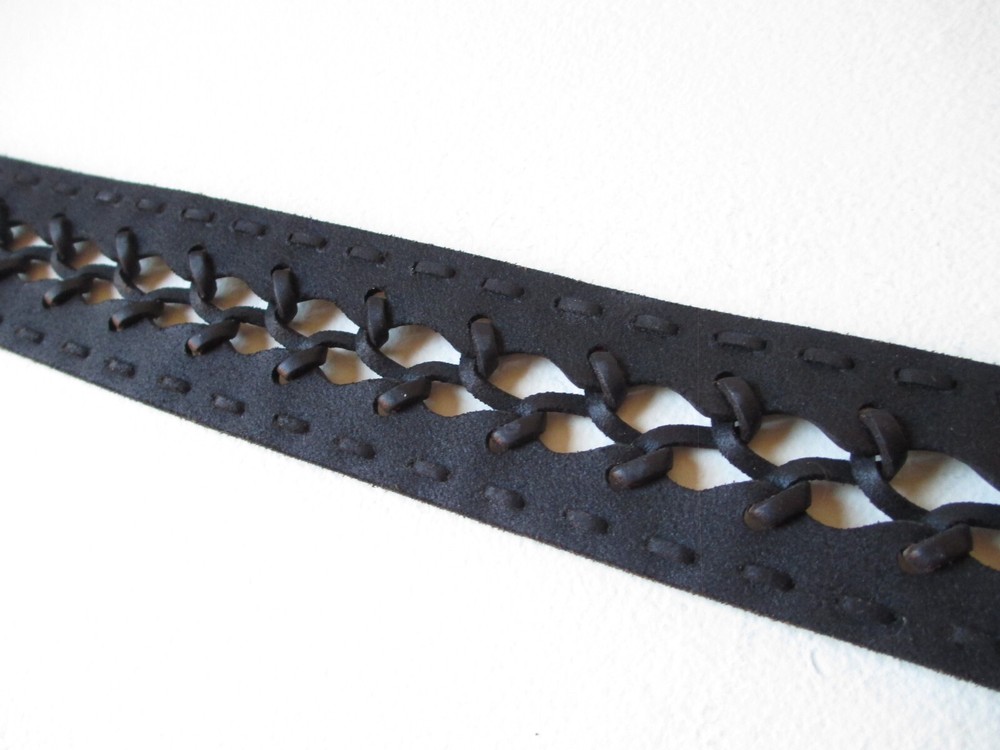 Unknown Possibly Handcrafted Black Leather 33" + Belt or Strap Incomplete/Other