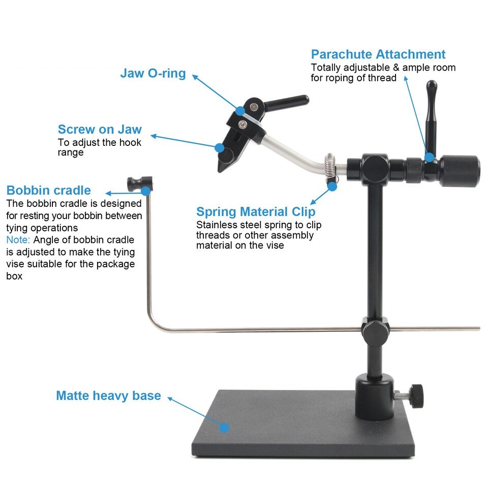 Rotary Fly Tying Vise Alloy Fly Tying Tools Kit