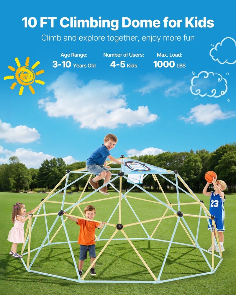 Outdoor Adventure Climber Dome 10FT 1000lb Strong Structural Support