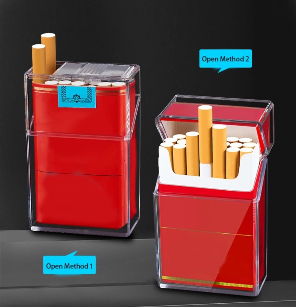(2 Pack) Acrylic Transparent Cigarette Case