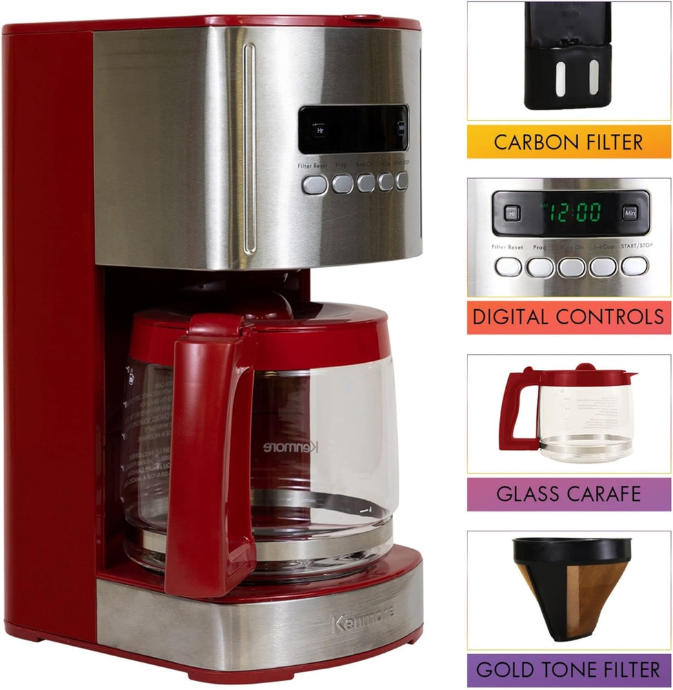 40707 12 Cup Programmable Coffee Maker in Red