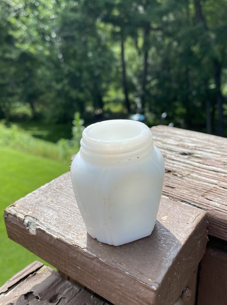 Woodbury’s Milk Glass Vanity Jar