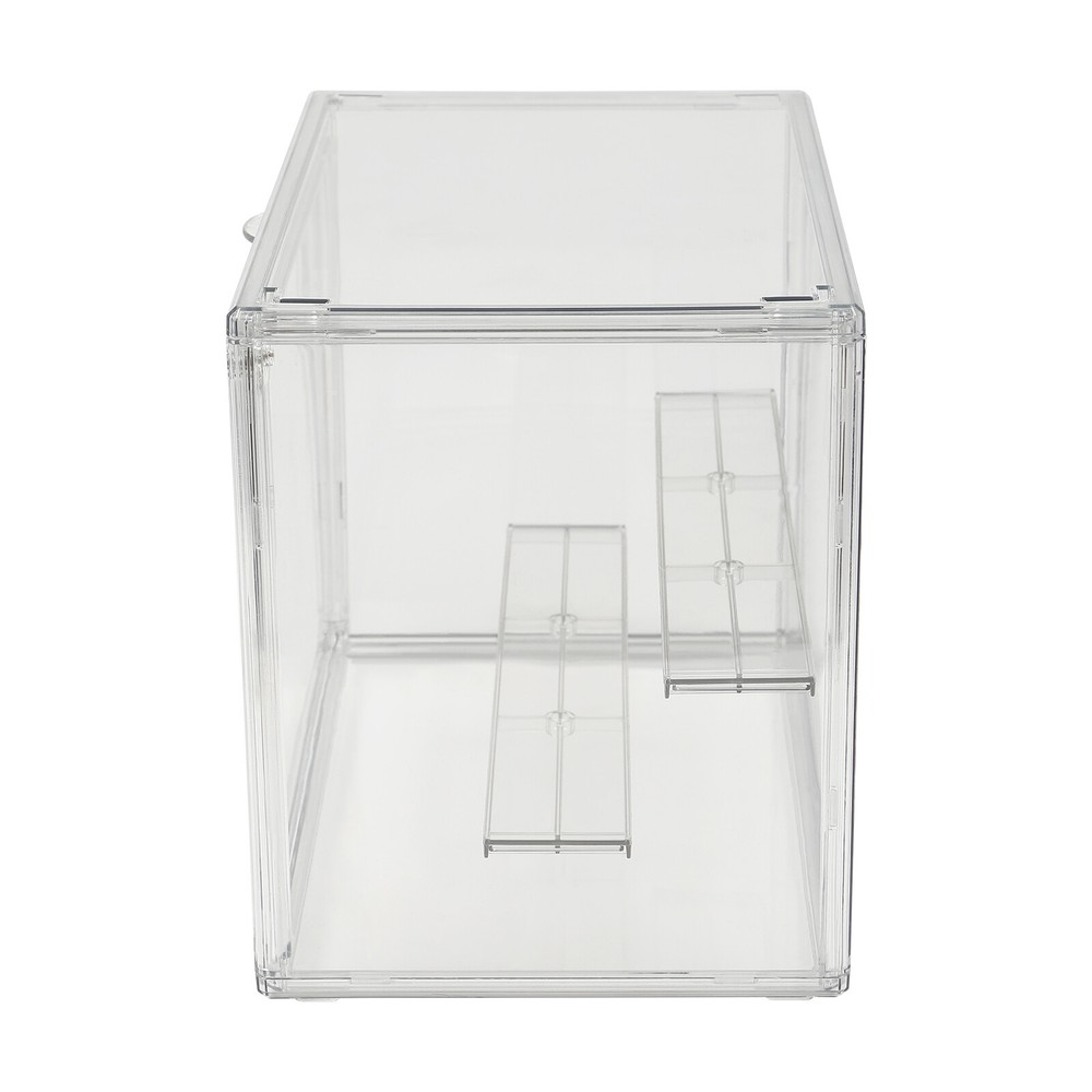 Compact 2-Tier Display Shelf Clear Cake Cupcake Bread Storage Box Display Case