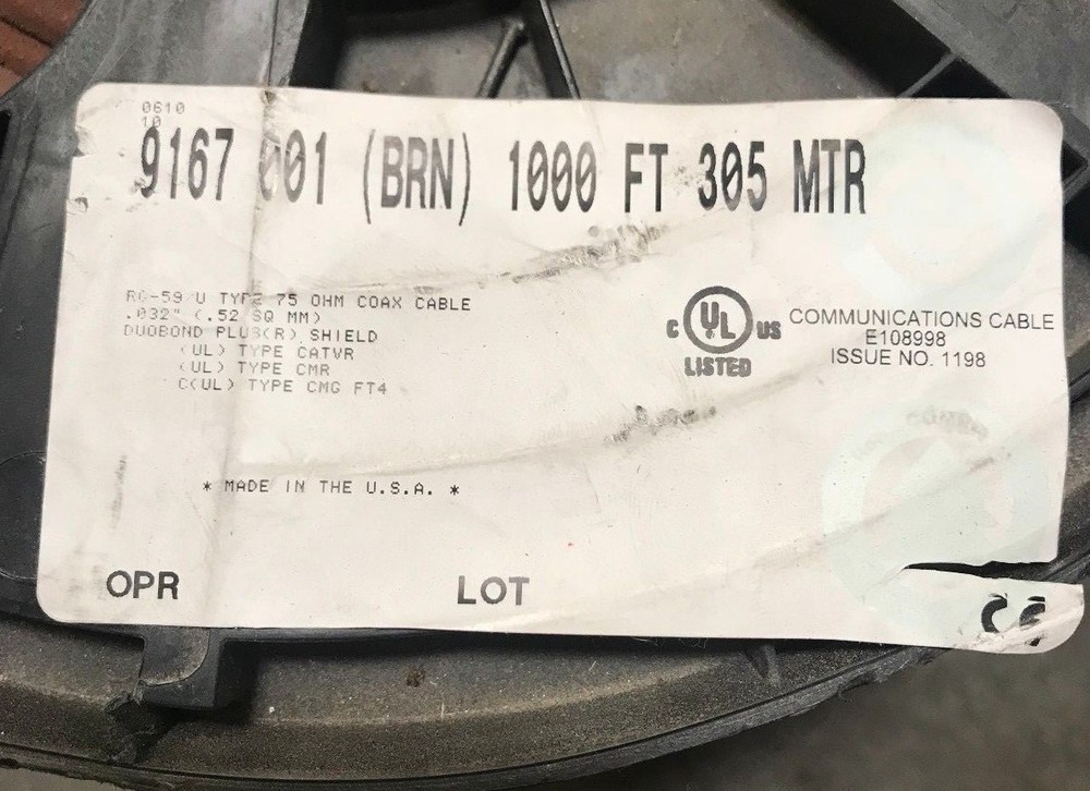 Belden 9167-001(BRN)(1000ft )HE59 Headend Cable