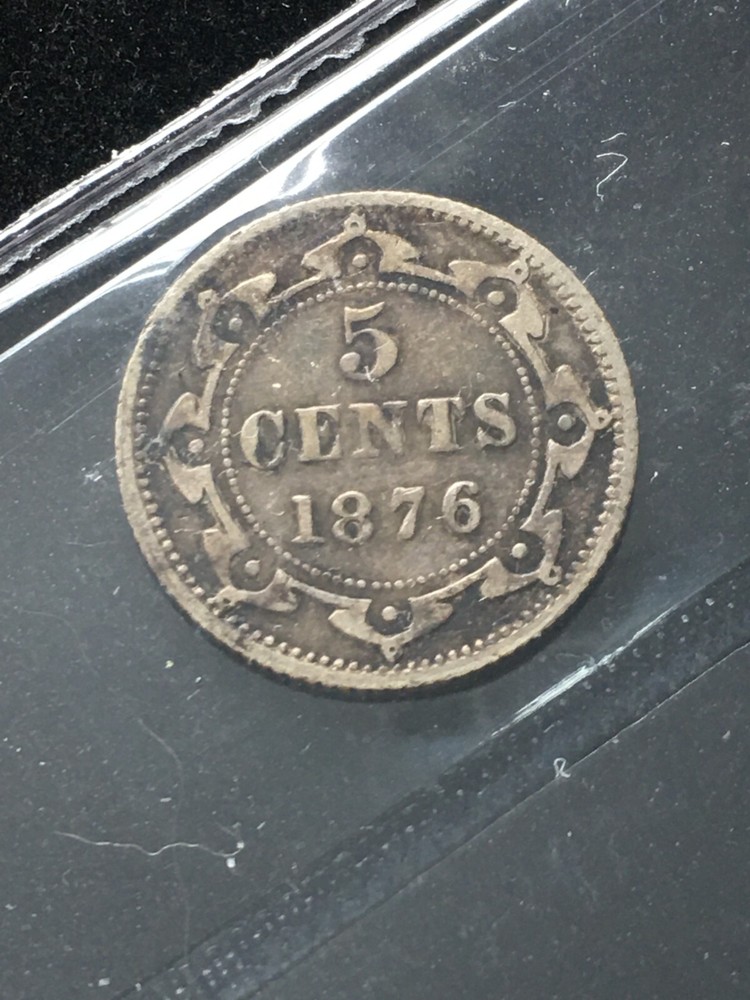 1876H ICCS Graded Newfoundland ¢5 Cent **VF-20**