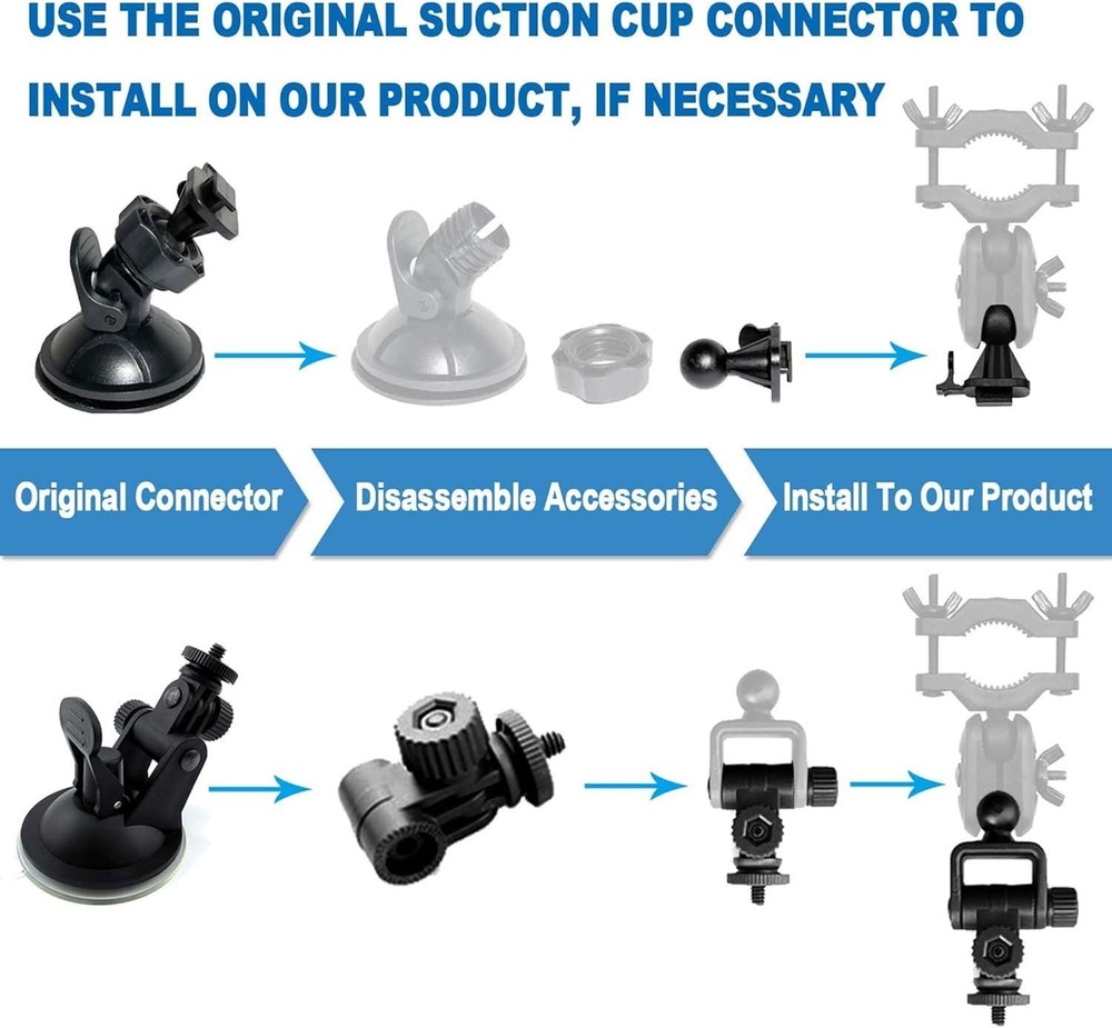 Dash Cam Mount with 360° Flexibility for Clear View – Perfect for Most Models