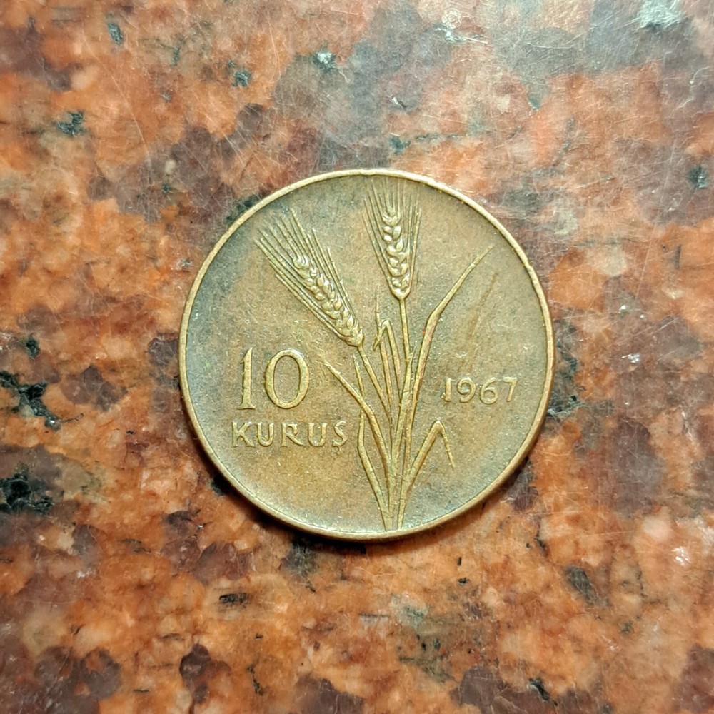 1967 TURKEY 10 KURUS COIN - #B5550