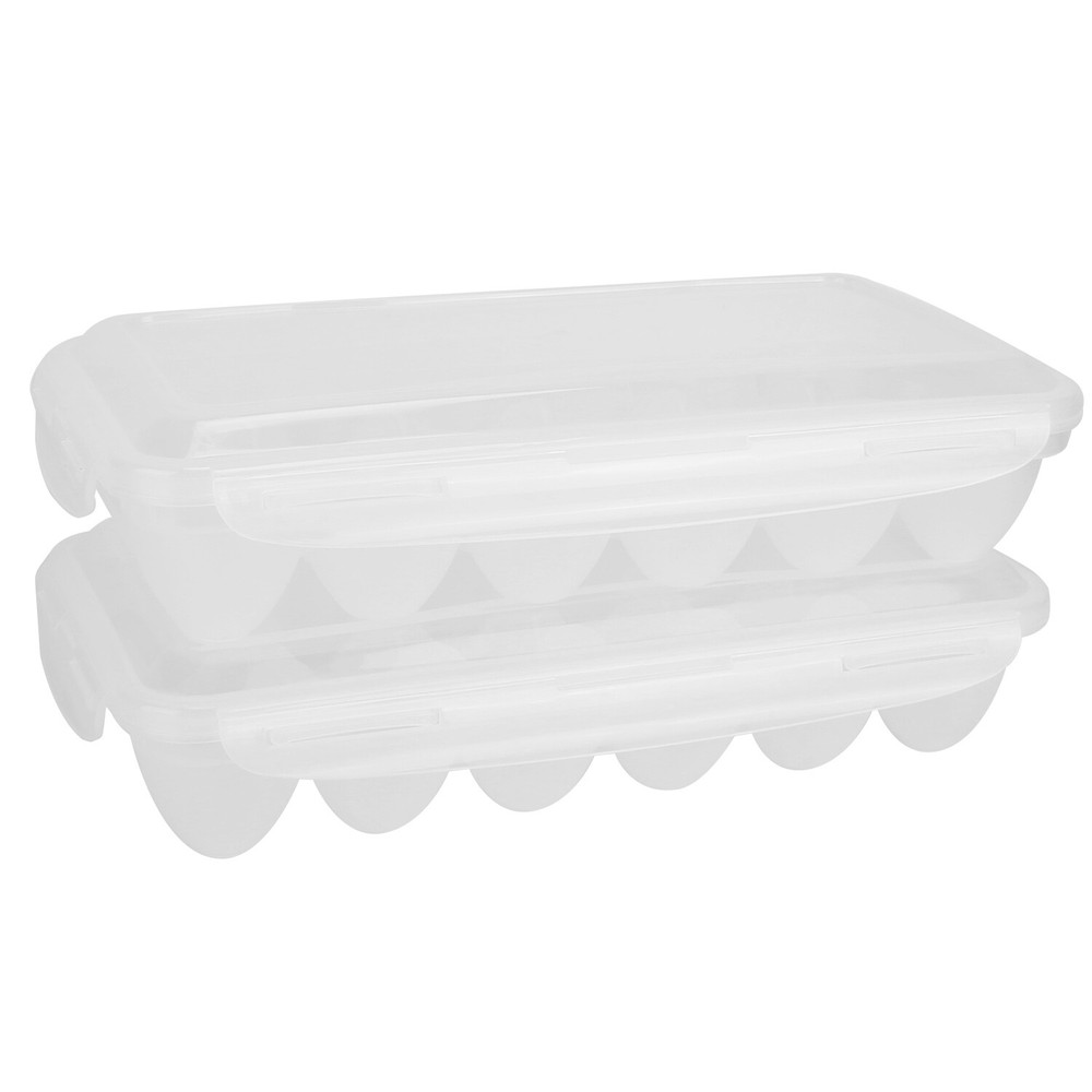 2x Plastic Egg Holder Stackable Egg Storage Box Egg Rack for Refrigerator Fridge