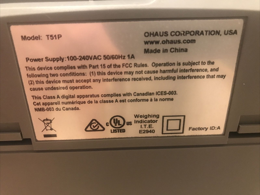Ohaus Defender 5000 250Lb x .02Lb Scale D100QLUS