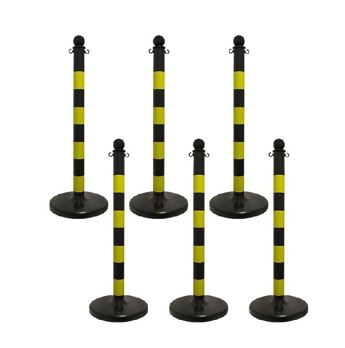 Mr. Chain 96429-6 Stripped Medium Duty Stanchion 40" Height 6 Pack