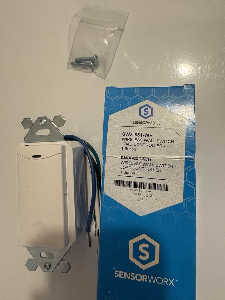 SensorWorx Wireless Wall Switch Load Controller SWX-851-WH￼120/277 VAC