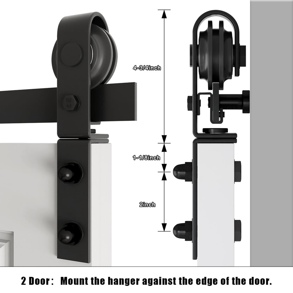 36" Bi-Folding Sliding Barn Door Hardware Kit for 2 Doors, Low Ceiling Lite V...