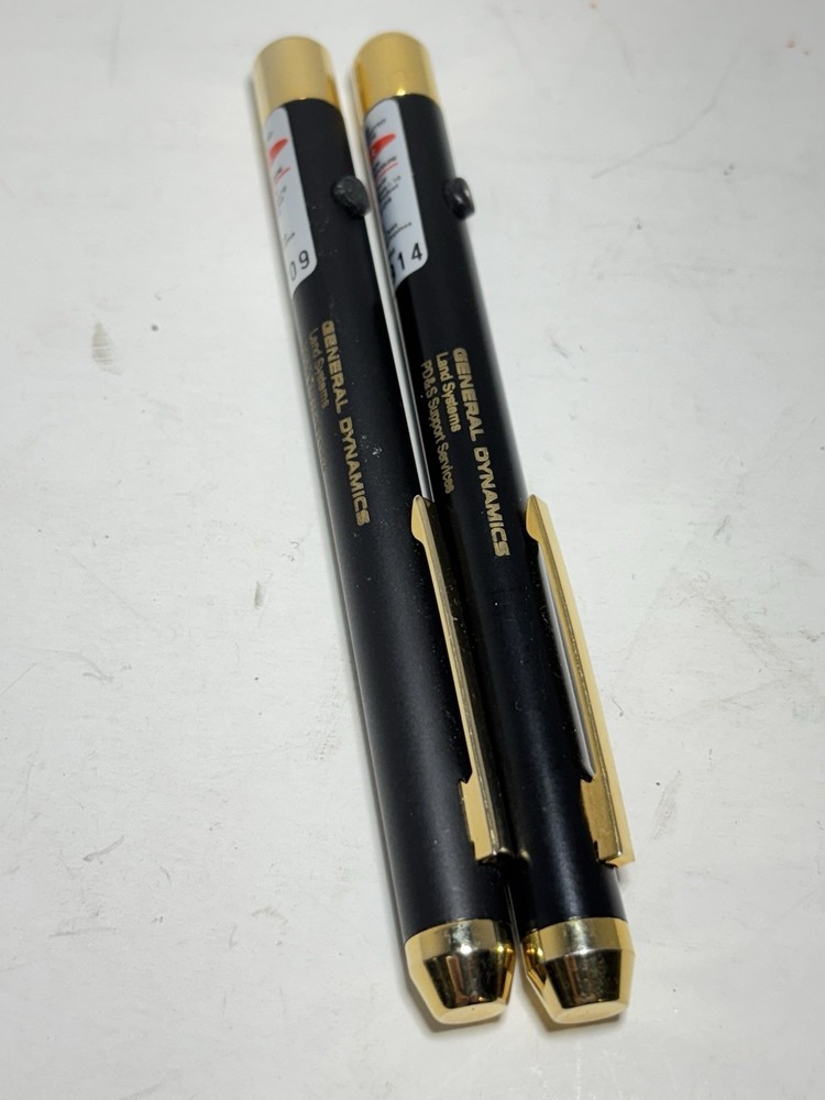 Vintage Long Red Laser Pointer Pen w/logo From General Dynamics.  Working