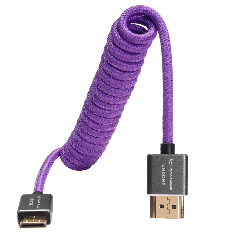 x Gerald Undone | Mini HDMI (Type C) to Full HDMI (Type A) 2.0 Coiled Cable 1...