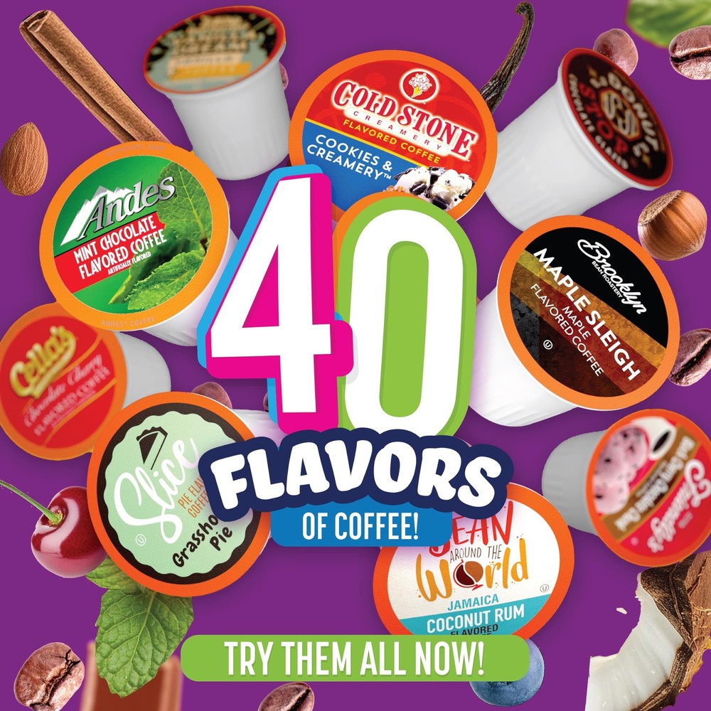 Two Rivers Coffee Flavored 40 Count (Pack of 1), Assorted