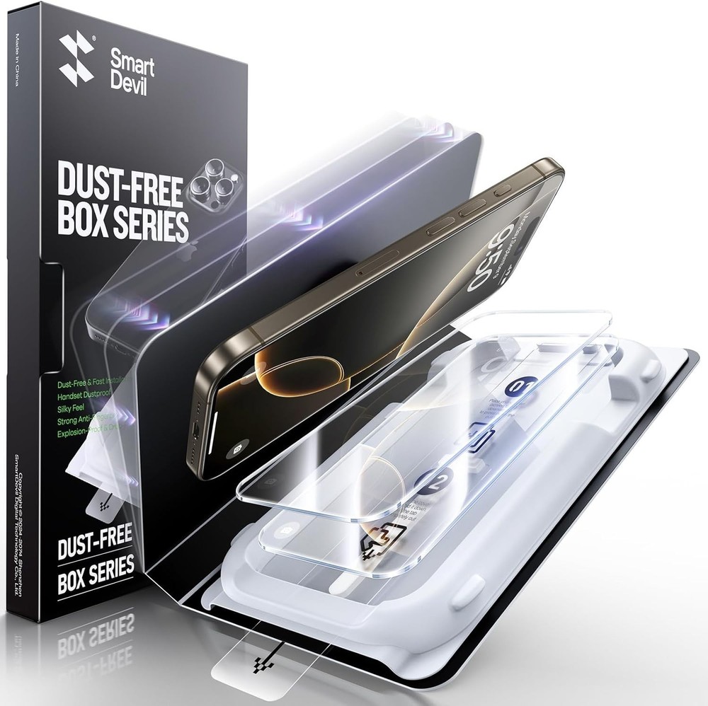 SMARTDEVIL 3 Pack Clear Tempered Glass Screen Protector for iPhone 16