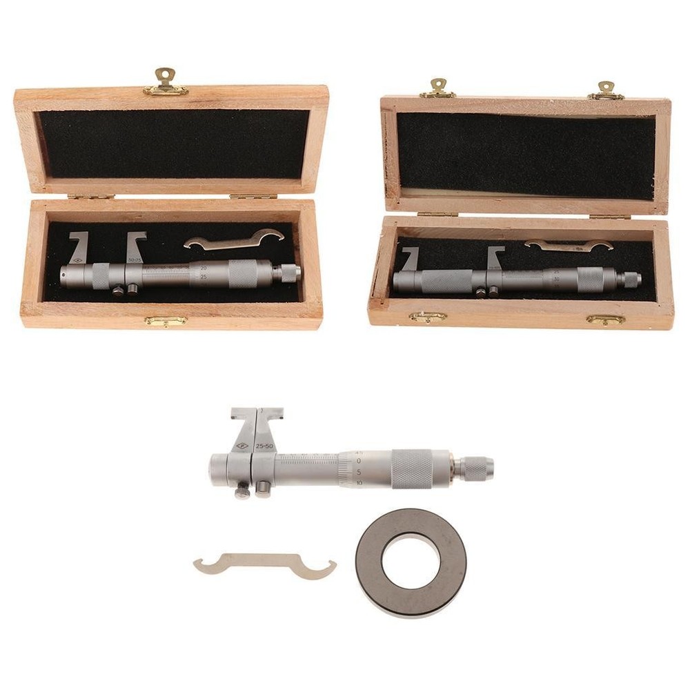 Inside Micrometer Internal Caliper Precision Metric Measuring Tool 25-50mm