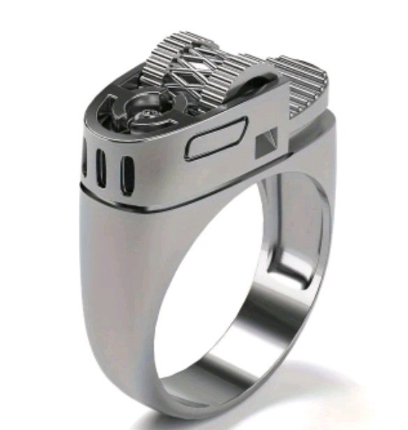 Size 7 Lighter Ring. Modern. Sterling Silver.