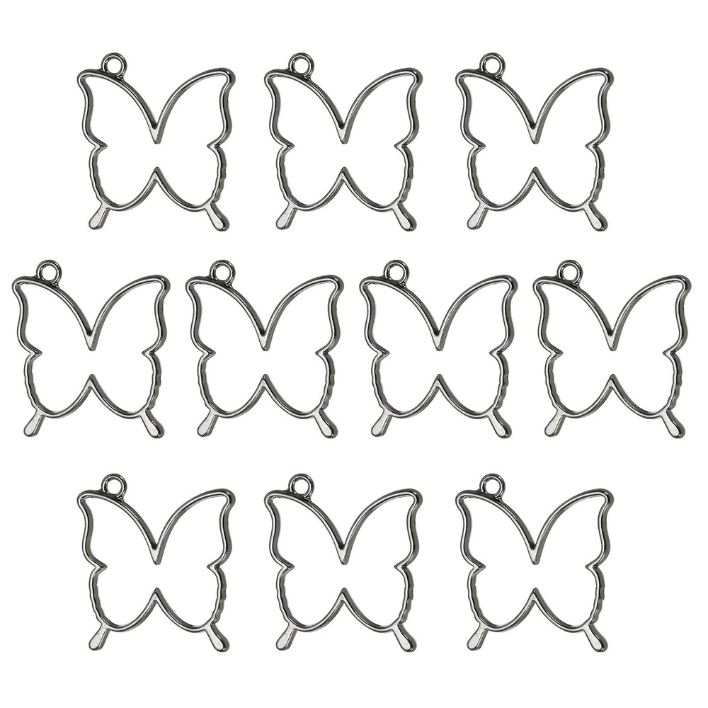 Open Alloy Rear Beast Pendants, 10pcs Butterfly Cable Size, Black