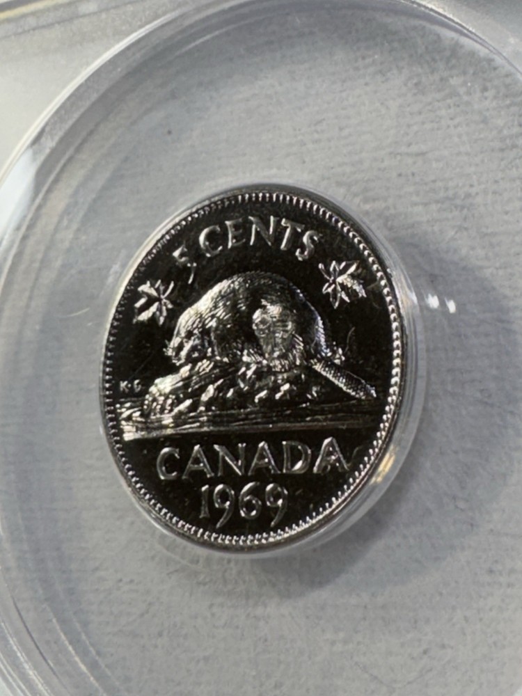 1969 Canada 5 Cents Proof Like Graded MS 67 by ANACS