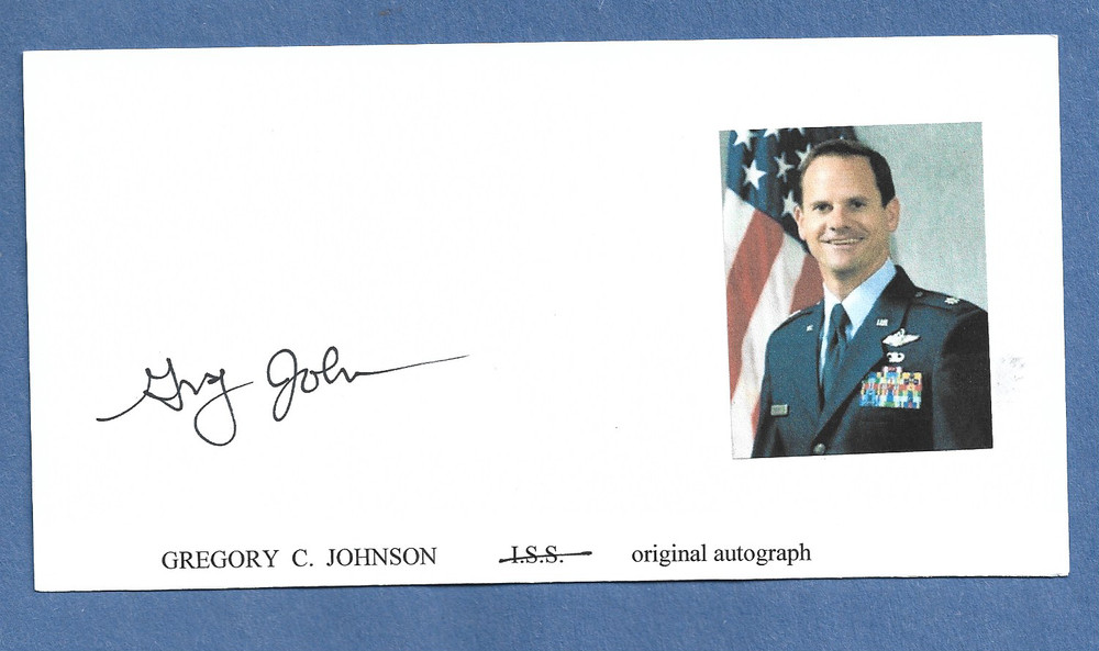 GREGORY JOHNSON  NASA ASTRONAUT SIGNED  SPACE CARD