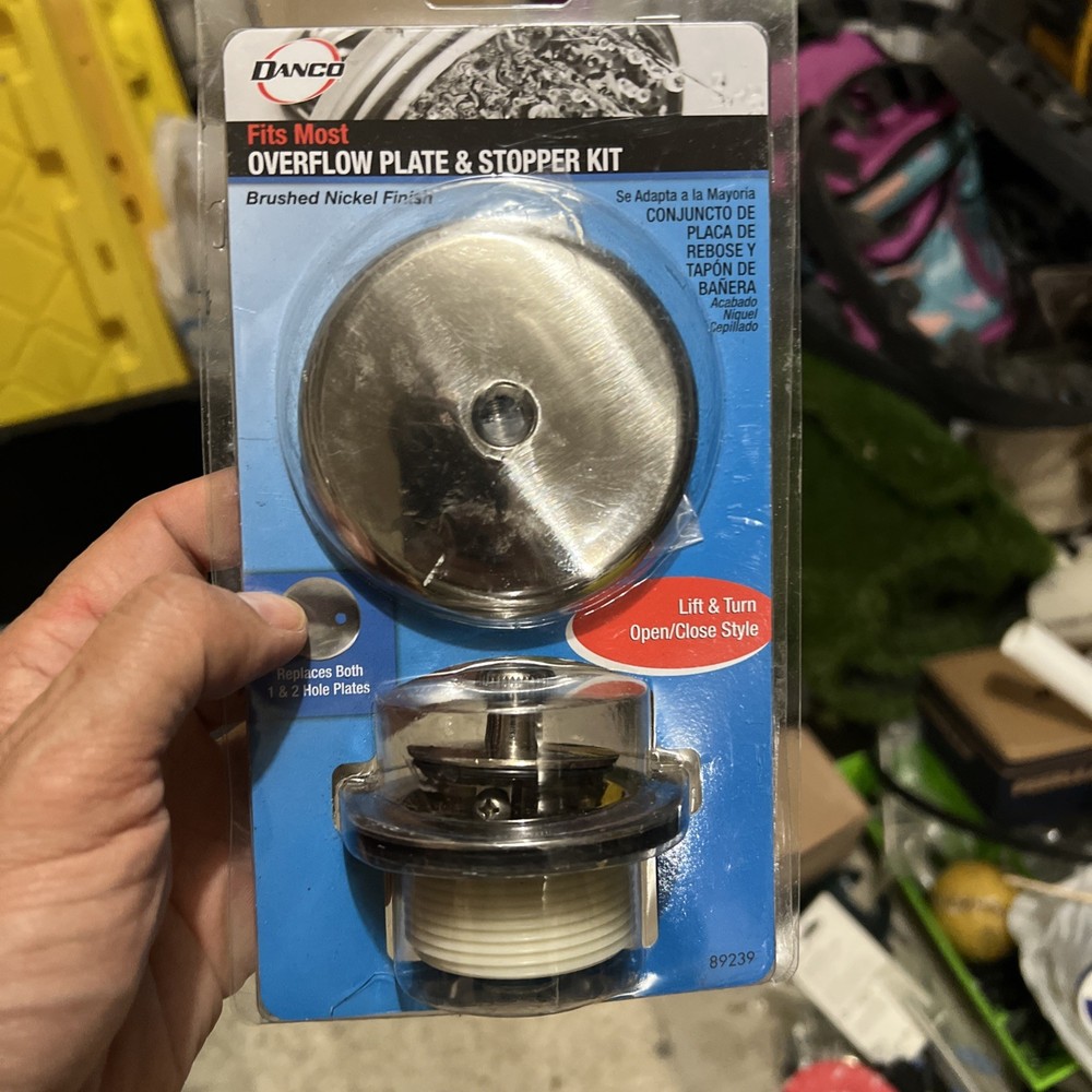 Danco Brushed Nickel Overflow Plate & Stopper Kit